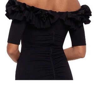 Xscape Black One-Shoulder Ruffle Bodycon Dress
